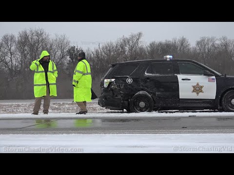 Icy Road Nightmare in Wichita, KS, State Trooper Crash - 2/6/2021
