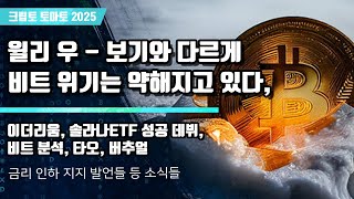 11/03) 윌리 우 - 보기와 다르게 비트 위기는 약해지고 있다, 이더리움, 솔라나ETF 성공 데뷔,비트 분석, 타오, 버추얼