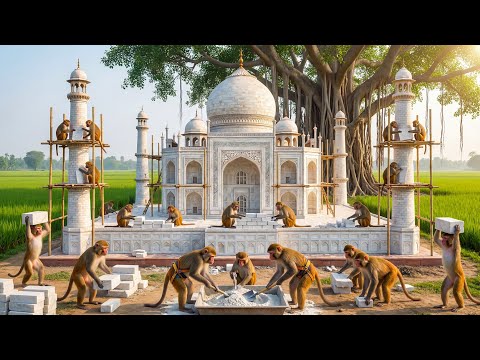 I Can't Believe It! Indian Monkeys Reconstructing Emperor Shah Jahan's Taj Mahal 🐒🏛️ | 4K Cinematic