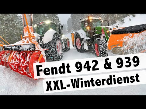 Fendt 942 Vario und Fendt 939 Vario im Winterdienst 2020 | Schneeräumung auf der Planneralm Straße