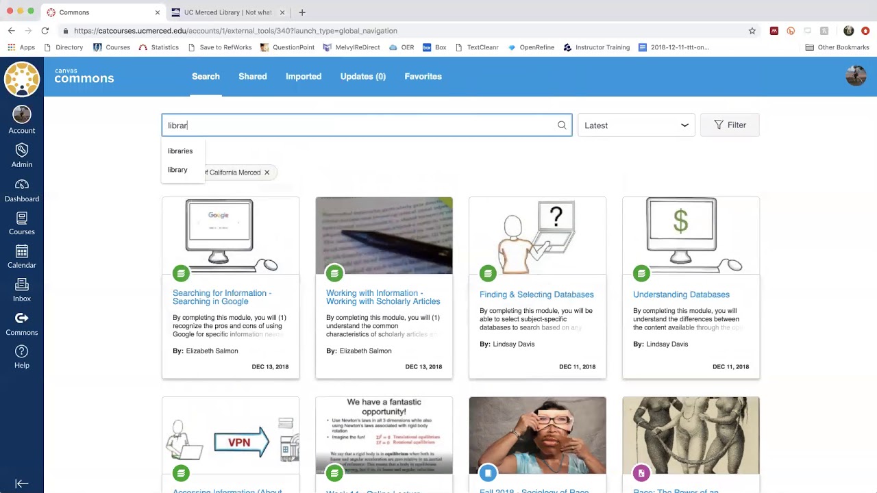 CatCourses Modules: Information Literacy Basics
