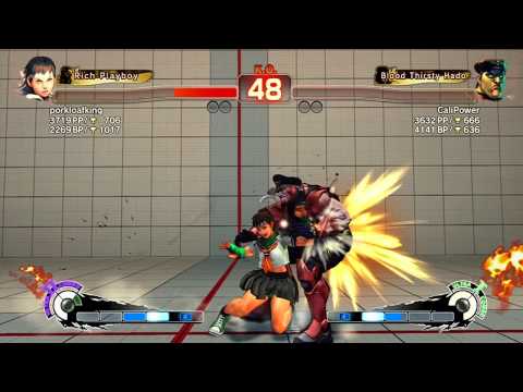 SSF4 AE: porkloafking [wolfkrone] (Sakura) VS CaliPower (M. Bison)