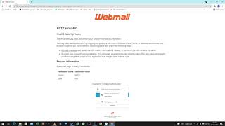 Webmail login error