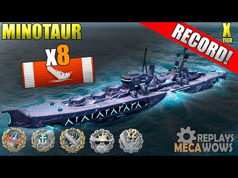 Minotaur 8 Kills & 222k Damage | World of Warships Gameplay 4k