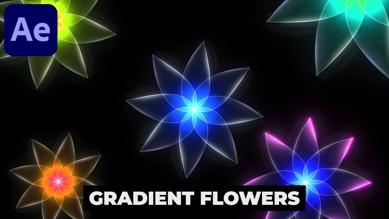 Gradient Flower Bloom Animation in After Effects - After Effects Tutorial | No Plugins