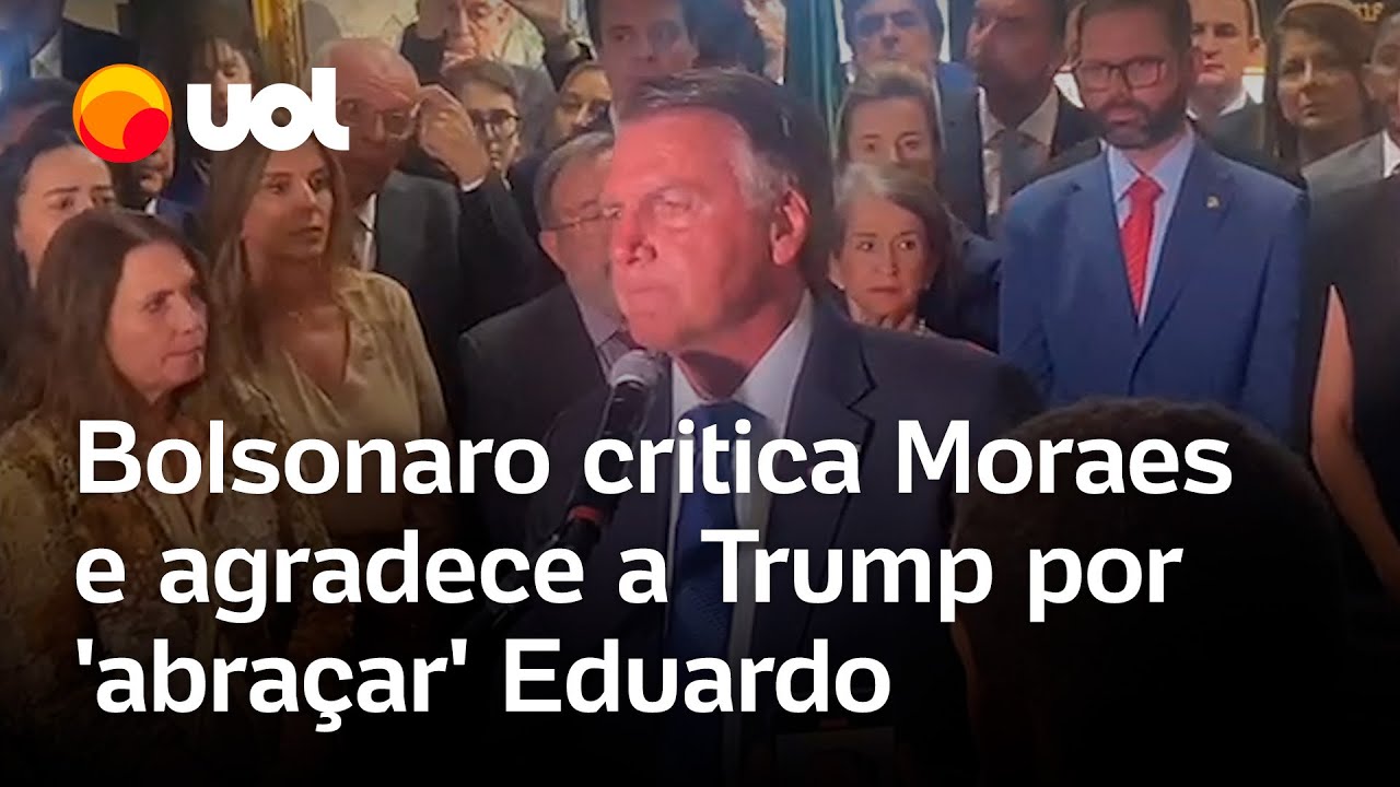 Bolsonaro se emociona com anúncio de Eduardo, agradece a Trump e insiste na narrativa contra o STF
