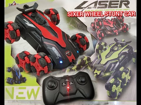 360° rotation six wheel laser stunt car|| kids remote control car