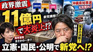 【暴露】11億円問題で大炎上！立憲・国民・公明で新党結成か！？林芳正に“驚きの打診”