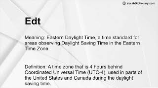 Edt Meaning