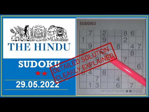 How to Solve 2 Star Hindu  Sudoku May 29, 2022 -  Step By Step Solution