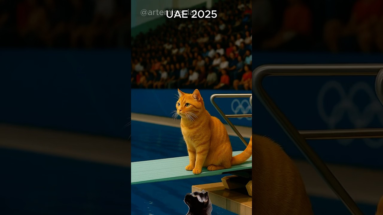 Olympic diving… Cat champions from around the world gather in Dubai 🐱🏅🌊