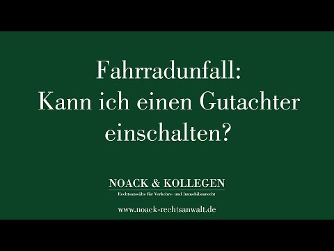 Fahrradunfall: Kann ich einen Gutachter einschalten?