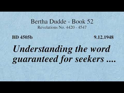 BD 4505b - UNDERSTANDING THE WORD GUARANTEED FOR SEEKERS ....