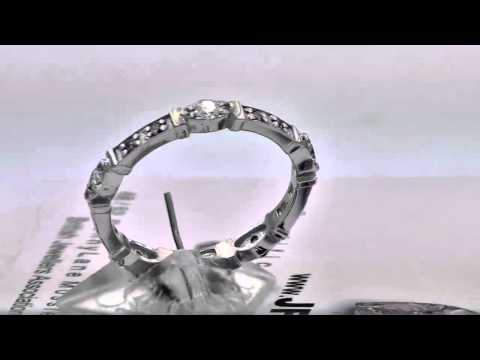 Custom made full eternity ring set with DEF VVS round and natural pink diamonds.