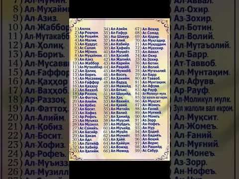 ALLOHning 99 go'zal ismlari albatta saqlab qo'ying ☝️ #nuriddindomla #rek #uzbek