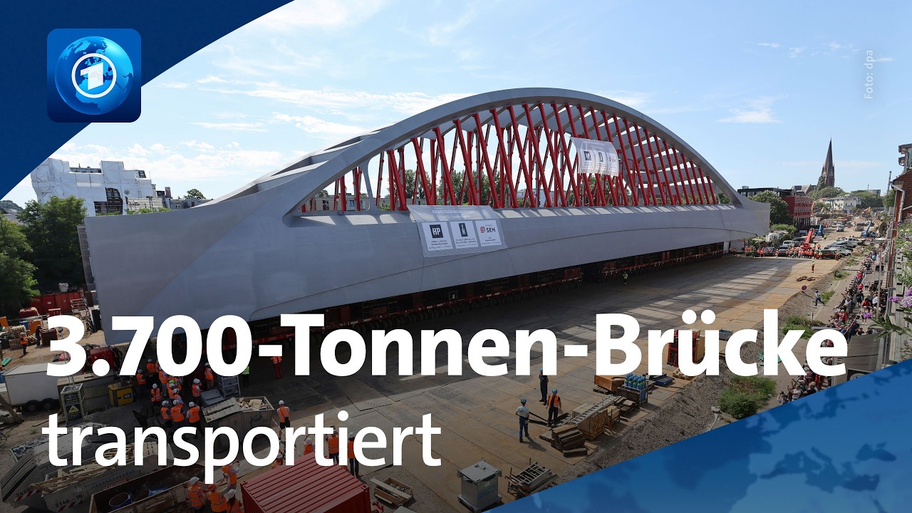 Nur 40 Zentimeter zum Balkon: Brücken-Koloss fährt durch Hamburg