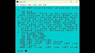 ZX Spectrum BASIC platformer V0.1