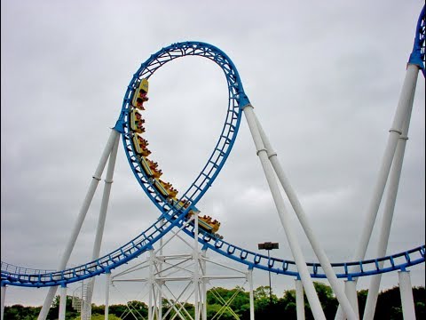 Shockwave Roller Coaster Six Flags Gurnee, Illinois - Front Seat POV