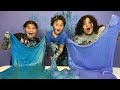 MAKING HAPPY 6TH BIRTHDAY SLIME WITH OUR LITTLE BROTHER JUNIOR DIY GIANT GALLONS OF BIRTHDAY SLIME