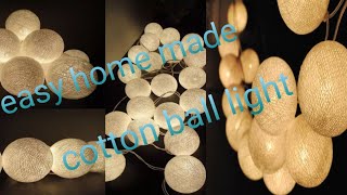 DIY Cotton Ball Light//DIY Yarn String Lights//DIY Lights For Home Decor
