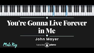You&#39;re Gonna Live Forever in Me - John Mayer (KARAOKE PIANO - MALE KEY)