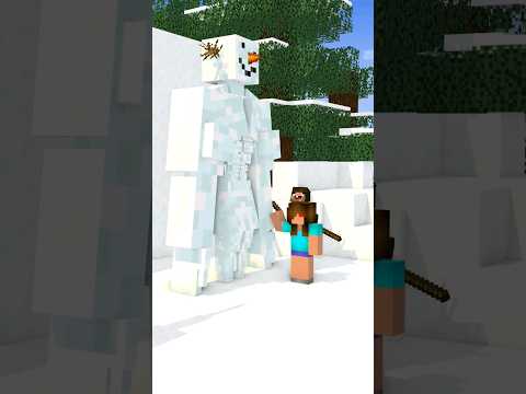 "UmarCraft - Herobrine Girl turns Snowman into Bones" #shocking #herobrine