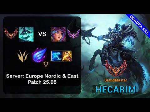 Hecarim Jungle vs Lillia - EUNE GrandMaster - Patch 25.08