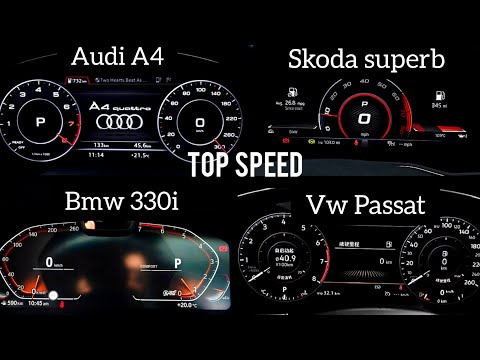 Skoda superb Vs Vw Passat Vs Audi A4 Vs Bmw 330i top speed comparison | acceleration battle