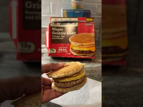 Sausage, Egg and Cheese Maple Griddle Cake by Jimmy Dean #frozenfood #asmr #breakfasttime