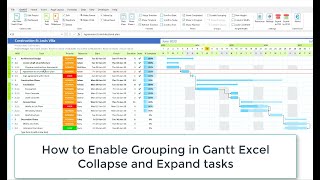 How to Enable Grouping in Gantt Excel - Collapse & Expand Tasks in Project Management