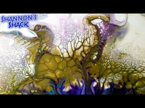 Acrylic Pour Painting/Bloom Technique  Modified Test #5/ Fractal Flower(111)