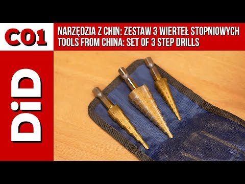 C01. Narzędzia z Chin: zestaw 3 wierteł stopniowych
