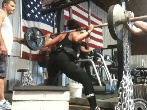 Elitefts.com - Molly Edwards Box Squat With Chains