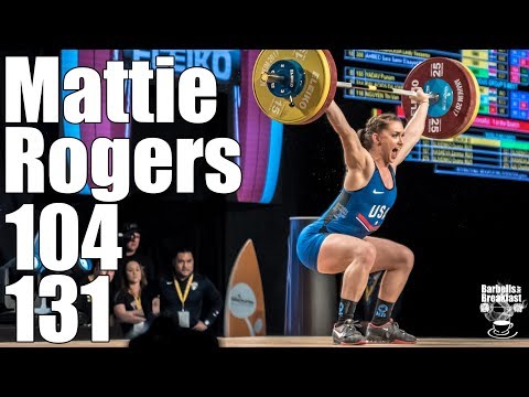 Mattie Rogers (69kg USA) 104kg Snatch 131kg Clean and Jerk - 2017 weightlifting world championship