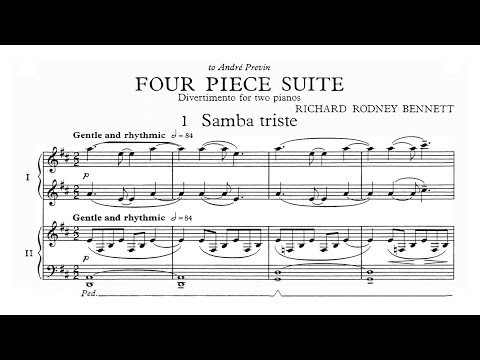 [Score] Four Piece Suite (Divertimento for 2 pianos) - Richard Rodney Bennett (1974)
