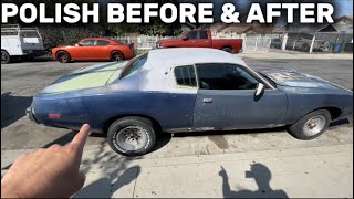 Before & After polishing 1973 Dodge Charger!! #shorts #cars #classiccars #charger