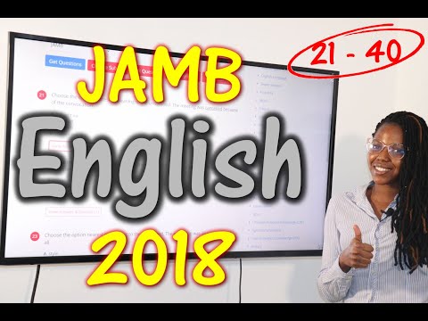JAMB CBT English 2018 Past Questions 21 - 40