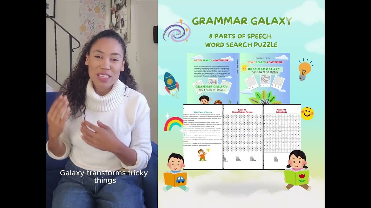 GRAMMAR GALAXY: The 8 Parts of Speech: Word Search Adventure!