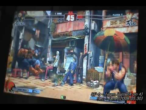 Street Fighter 4 - Team Battle (4 on 4) - Infiltration(Go/Ak) VS laugh(Ry)