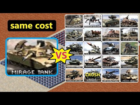 Mirage Tank vs All Vehicles - Red Alert 2