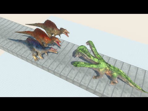 SKY BRIDGE ALL 3 SPINOSAURUS vs EVERY UNIT - Animal Revolt Battle Simulator