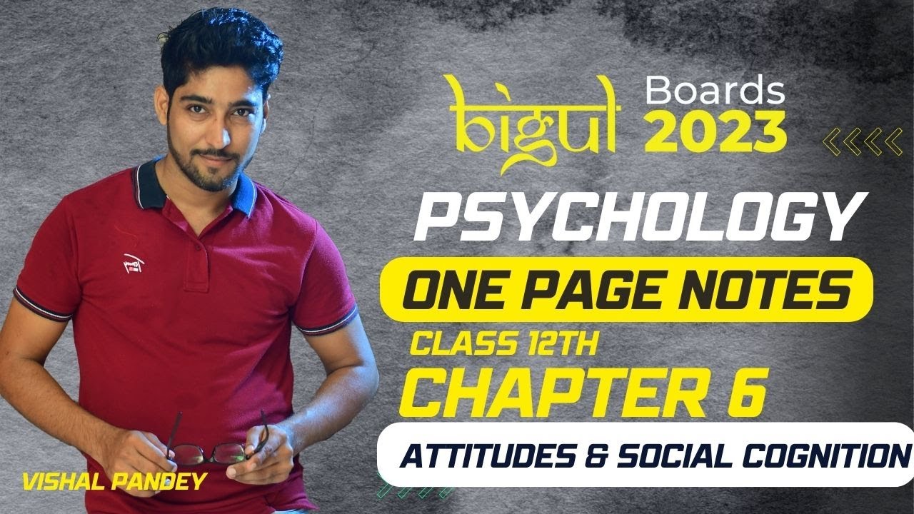 Watch video Class 12th Psychology Chapter 6 - Attitude & Social Cognition (One page Notes) Now Class 12th Psychology Chapter 6 - Attitude & Social Cognition (One page Notes)