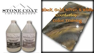 How to make  a black, gold, silver, & white counter top color training