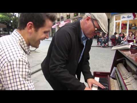 Spontaneous Jazz duet on Street Piano in Paris #1 with Frans Bak Video