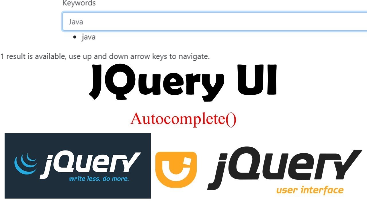 JQuery UI : autocomplete Tutorial 1