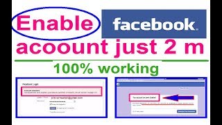 Unlock Facebook Account temporarily Locked !!! ( Enable facebook disabled account) 100% working