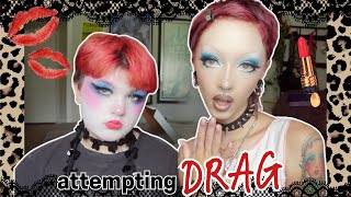 ATTEMPTING DRAG MAKEUP| ft. gunner (my brother)