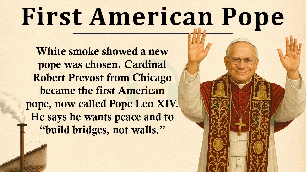 Robert Prevost: The American Pope Leo || ⛪Learn English Through Story Level 3 || Graded Reader 🎧