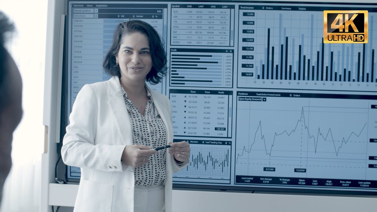 Data Insights: Woman Discussing Graphs in Office Meeting with Investors | Business Analytics | 4K