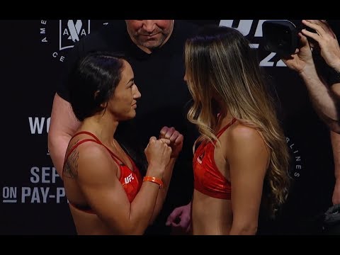 Carla Esparza vs. Tatiana Suarez - Weigh-in Face-Off - (UFC 228: Woodley vs. Till) - /r/WMMA